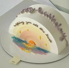 a birthday cake with the words happy birthday written on it