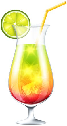 a colorful drink in a glass with a straw and lime slice