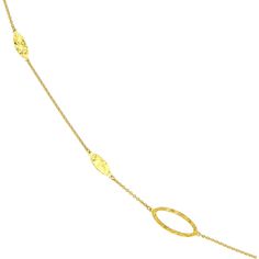 Behold the brilliance of craftsmanship with the exquisite craftsmanship of the Long & Lovely Diamond Cut Mix Links Necklace from Olas d'Oro. This captivating piece is a fusion of art and elegance, designed to elevate your style to new heights. Crafted in 14K yellow gold, it exudes a warm, luxurious glow that complements any outfit.The Long & Lovely Necklace boasts mixed links that add a unique and dynamic dimension to your look. Each link is meticulously diamond-cut, catching the light in a dazz Yellow Gold Hammered Oval Link Jewelry, Hammered Yellow Gold Oval Link Jewelry, Luxury Oval Link Diamond Cut Jewelry, Luxury Oval Link Diamond Cut Necklace, Elegant Oval Link Jewelry With Diamond Cut, Luxury Hammered Round Necklace, Luxury Hammered Round Necklaces, Elegant Oval Link Diamond Cut Jewelry, Fusion Style Oval Yellow Gold Jewelry