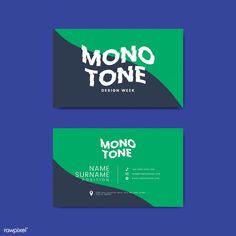 two business cards with the words monotone and an image of a wave on them