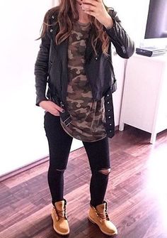 Tims Outfits, Timberland Outfits Women, Timbs Outfits, Timberland Outfit, Outfit Botas, Timberland Outfits, Timberlands, Fall Winter Outfits, Outfit Idea