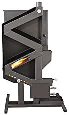 an image of a stove that is in the shape of a triangle with flames coming out of it