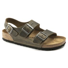 Milano Oiled Leather Faded Khaki | BIRKENSTOCK Mens Fade, Wing Shoes, Red Wing Shoes, Birkenstock Milano, Clarks Originals, Trainer Boots, Nubuck Leather, Mens Sandals, Boot Sandals