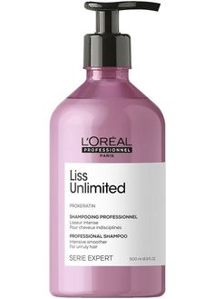 L'Oréal Professionnel Serie Expert Liss Unlimited Shampoo 16.9 oz Smoothing shampoo for textured & frizzy hair. Liss Unlimited Smoothing Shampoo nourishes & smooths the hair fiber. Pro-Keratin Complex mimics the hairs natural Keratin structure to reinforce the hair fiber while Oil Extracts, including KuKui & Evening Primrose Oil, prevent frizz & facilitate an easy blow-dry. All The Products we sell Are New & Authentic. Some Packaging May Vary  We Do COMBINE  SHIPPING For A  DISCOUNT on Most Mult Anti Frizz Shampoo, Kukui Oil, Keratin Complex, Unruly Hair, Hair Massage, Glossy Hair, Primrose Oil, Evening Primrose Oil, Anti Frizz Products