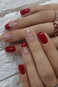 Red Nail Art, Red Acrylic Nails, Finger Nail Art, Red Nail Designs, Gel Nail Designs, Trendy Nails