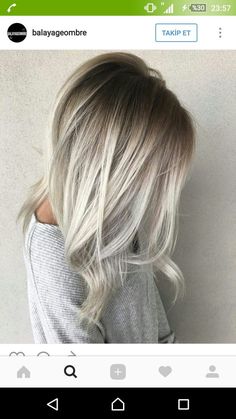 Are you looking for ombre hair color for grey silver? See our collection full of ombre hair color for grey silver and get inspired! Platinový Blond, Blond Cenușiu, Hair Blond, Silver Blonde, Icy Blonde, Have Inspiration, Platinum Blonde Hair