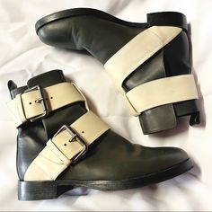 Pierre Hardy Black And Green Leather Biker Boots With Tan Adjustable Buckles Size 37 Light Signs Of Use Size 37 Not In Original Box Or Dust Bag Buckles In Excellent Condition Designer Moto Boots With Buckle Closure For Fall, Pierre Hardy Shoes, Leather Biker Boots, Pierre Hardy, Biker Boots, Boots Heels, Green Leather, Thigh High, Thigh Highs