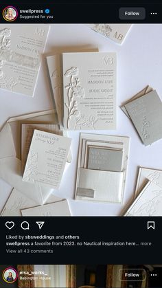 the wedding stationery is displayed on an instagramtion page, and it appears to have been altered