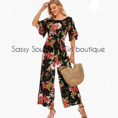 New Black Floral Off The Shoulder Pant Jumpsuit. Poly Material. Waist Stretches. Boho Western Hippie Coastal Farmhouse French Vintage Victorian Y2k Pearlcore Anthropologie Beach Professional Madwell Lace Christmas Whbm 90's Travel Tie Dye Yellowstone Office Holiday Resort Summer New Years Luxury Shabby Chic Aesthetic Minimalist Girly Rustic Club Weekend Hiking Classy Easter Maximalist Friends And Lovers Preppy Date Night Vibe Tropical Preppy Cruise Gypsy Spell Flirty Winter Wedding Anthropologie Black Spring Overalls Jumpsuits And Rompers, Black Overall Jumpsuit For Spring, Floral Print Jumpsuits And Rompers For Day Out, Black Overall Jumpsuits And Rompers For Vacation, Black Overalls Jumpsuit For Vacation, Black Overall Jumpsuit For Vacation, Black Overalls For Vacation, Trendy Black Jumpsuits And Rompers For Beach, Black Jumpsuits And Rompers For Spring Beach Outings