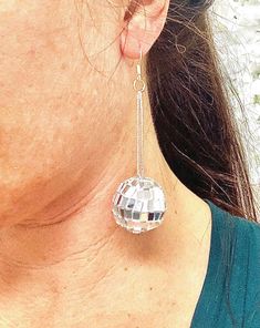 Christmas gift for her - New Year's Eve party - disco ball earrings- birthday gift for her They are light weight, especially for their size. Hypoallergenic Adjustable Earrings For Party, Adjustable Pierced Earrings For Parties, Nickel Free Round Earrings For Party, Mirrorball Jewelry, Silver Jewelry For Party And Holiday, Silver Jewelry For Party And Holiday Season, Silver Jewelry For Holiday Parties, Silver Holiday Party Jewelry, Nickel-free Round Earrings For Party