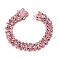 PRICES MAY VARY. Women Bracelet Luxury Jewelry Material:High quality 5A rhinestones stone,prong setting over 80 lab pink diamonds,This 12mm pink cuban bracelet is strong, durable, comfortable and meant to endure daily wear. All AAAAA+ rhinestones are hand inlaid by 5years craftsmen. Fabulous and glistened diamond chain for women. Pink Cuban link bracelet iced Out Desogn:Using high-quality rose gold plated bracelet with pink diamonds,Hand-made process to ensure cuban link bracelet for women be pr Bracelet Packaging, Cuban Link Bracelet, Cuban Bracelet, Bracelet Luxury, Pink Diamonds, Wrist Jewelry, Miami Cuban, Women Bracelet, Women Pink