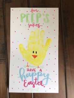 a handprinted poster with the words for pep's sauces have a happy easter written on it