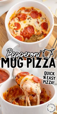 Pizza In A Mug Recipes, Pizza In A Mug, Quick Snack Ideas, Mug Pizza, Microwave Mug Recipes, Mug Recipe, Pizza Bowl, Individual Pizzas, Microwave Snacks