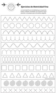 a printable worksheet for children to learn how to draw the lines and shapes