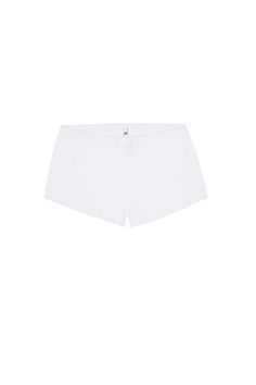 The Teeny Tiny Short White White Micro Shorts Outfit, White Mini Shorts, Summer Loungewear Boxer Briefs, Summer Fitted Boxer Briefs For Loungewear, Summer Boxer Briefs For Daywear, Trendy Summer Boxer Briefs, Trendy Seamless Bottoms For Summer, Trendy Seamless Summer Bottoms, Trendy Short Boxer Briefs For Summer