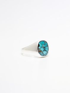 Turquoise highly varies from stone to stone, so once you place your order we will reach out and work with you to find the perfect piece for your ring. If you have any preference, feel free to make note of it in the comment section at checkout. Classic Turquoise Ring For Formal Occasions, Classic Formal Turquoise Ring, Classic Jewelry With Large Oval Cabochon Stone, Classic Turquoise Oval Cabochon Jewelry, Classic Oval Cabochon Large Stone Jewelry, Classic Oval Cabochon Sterling Silver Jewelry, Classic Oval Cabochon Jewelry Stamped 925, Classic Oval Engraved Emerald Ring, Sterling Silver Turquoise Ring With Polished Finish For Anniversary