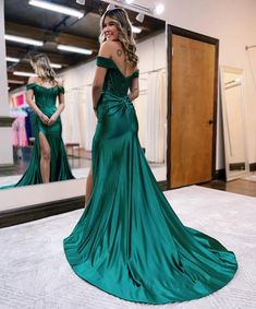 Mermaid Off The Shoulder Court Long Dress With Split Split Prom Dresses, Hoco Dresses, Split, Off The Shoulder, Long Dress, Prom, Mermaid, Prom Dresses, Long Sleeve