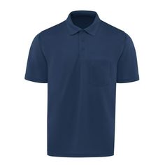 The superior color retention on this short sleeve work polo will outstand any job. You can work with confidence that your uniform is up to the task and will withstand stains or wear and tear. The tagless label and straight bottom hem make this top comfortable and its left front pocket is perfect for tools of the trade. Choose the perfect shade from our classic color palette. Size: 3XL.  Color: Blue.  Gender: male.  Age Group: adult. Blue Moisture-wicking Short Sleeve Polo Shirt, Navy Collared Moisture-wicking Polo Shirt, Navy Moisture-wicking Collared Polo Shirt, Navy Collared Polo Shirt With Moisture-wicking, Navy Short Sleeve Polo Shirt For Work, Collared Solid Color Polo Shirt With Pockets, Blue Short Sleeve Polo Shirt For Workwear, Blue Collared Polo Shirt With Moisture-wicking, Blue Short Sleeve Polo Shirt For Work