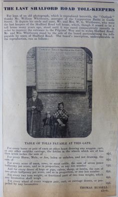 an old newspaper article about the last sharro road toll keepers, with two men standing next to each other