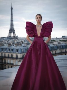 Katrina Red Carpet Style Couture Gown Set – Mologoko Couture Velvet Couture Gown, Couture Dresses 2024, High Couture Dresses, Red Dress Fancy, Gala Outfits For Women, Red Carpet Dresses Ideas, Raspberry Sherbert, Structured Sleeves, Expensive Dresses