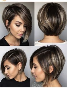 Summer Hair Color 2024, Stacked Bob Hairstyles, Fall Hair Cuts, Short Hair Trends, Brown Hair With Blonde Highlights, Haircuts For Long Hair, Bob Haircuts, Summer Hair, Trendy Short Hair Styles