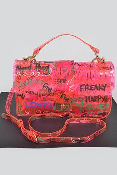 Neon Cross, Pink Graffiti, Bag Obsession, Cross Body Bags, Art Bag, Luxury Purses, Hanging Bag, Pocket Book, Cute Bags