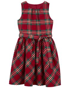 Kid Plaid Sateen Holiday Dress from carters.com. Shop clothing & accessories from a trusted name in kids, toddlers, and baby clothes. Christmas Session, Toddler Christmas Dress, Kids Plaid, Kids Christmas Outfits, Carter Kids, Carters Girl, 2024 Christmas, Toddler Christmas, A Line Dresses