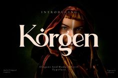 a woman with long hair and blue eyes is featured on the cover of korgen