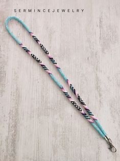 Adjustable Beaded Blue Lanyards, Adjustable Blue Beaded Lanyards, Pink Beaded Lanyards For Gifts, Handmade Pink Beaded Lanyards, Handmade Blue Lanyard As Gift, Handmade Blue Lanyards As Gifts, Handmade Blue Lanyards For Gifts, Pink Round Beads Necklace For Personal Use, Handmade Pink Lanyards For Personal Use