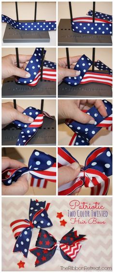 how to make an american flag bow