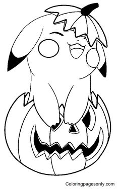 pokemon pumpkin coloring pages for kids