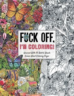 an adult coloring book with flowers and plants