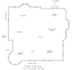 the floor plan for pink palace, which is located at the bottom of the building