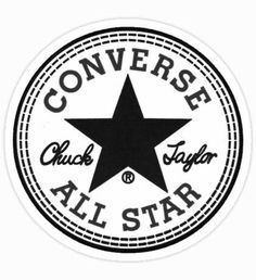 a black and white sticker with the words converse all star in it's center