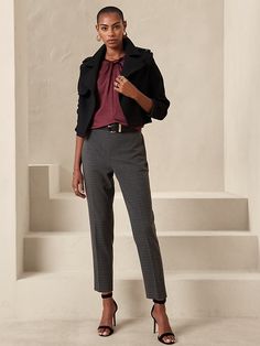 Airstretch Taper Pant | Banana Republic Factory Tapered Pants Outfit, Business Casual Outfits For Work, Banana Republic Factory, Tapered Pants, Business Casual Outfits, Pants Outfit, Welt Pockets, Wardrobe Essentials, Women's Pants