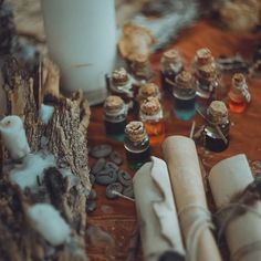 I'd love to have tiny jars with seeds and oil in them Fae Aesthetic, Tiny Jars, Witch Aesthetic, Practical Magic, Green Witch, Witchy Vibes, Coven, Sacred Space