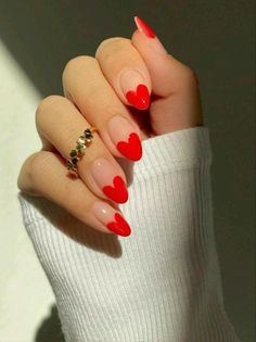 Heart Shaped Nails, Red Wedding Nails, Shaped Nails