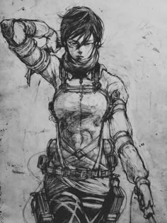 Mikasa As A Titan, Mikasa Ackerman Drawing, Attack On Titan Sketch, Mikasa Sketch, Mikasa Drawing, Mikasa Ackerman Fanart, Mikasa Fanart, Sketches People, Aot Mikasa