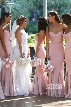 Sweetheart Pink Satin Mermaid Long Bridesmaid Dress QB2115|SQOSA Mermaid Long Bridesmaid Dresses, Wedding Guest Gowns, Sweetheart Bridesmaids Dresses, Mermaid Bridesmaid, Mermaid Sweetheart, Custom Bridesmaid Dress, Pink Wedding Dress, Pink Mermaid, Cheap Bridesmaid