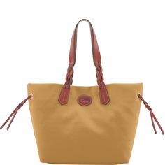 Lighten Up    This lightweight tote, made from maintenance-free nylon, is perfect for anyone who needs a bag that won't slow them down. Casual Nylon Bags With Leather Handles, Casual Nylon Bag With Leather Trim, Key Hook, Satchel Tote, Dooney And Bourke, Dooney Bourke Handbags, Best Bags, Shopper Tote, Dooney & Bourke