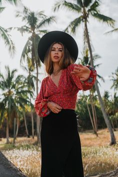 About: Add a boho touch to your look with our ruffle bell sleeve blouse. Freya is a Retro-inspired women's top, featuring a sexy V Neckline and cute bell sleeves. Specs: Material: Rayon Fitted V-neck Bohemian Peasant Top, Red Lantern Sleeve Blouse For Fall, Red Boho Print Tops For Vacation, Summer Red Boho Print Top, Chic Lantern Sleeve Tops For The Beach, Lantern Sleeve Tops For Vacation, Red Lantern Sleeve Tops For Spring, Flowy Hippie Tops For Day Out, Red Vacation Top For Fall