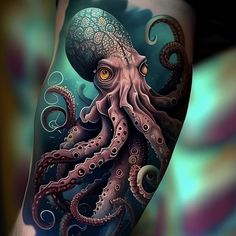 an octopus tattoo on the arm