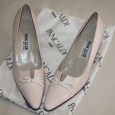 Brand New, Unworn. Versatile And Chic Leather Pumps By Pancaldi Italy. Made From Incredibly Soft Blush-Hued Leather With Kitten Heels. Preowned/Vintage. Comes With Dust Bag. Tagged Size 8 B. Heel - 2.4in H. Great For Weddings, Graduations, Holidays And Any Special Occasion. Made In Italy. Marked Size: 8b Ships Fast From Smoke And Pet Free Home. Feminine Leather Court Shoes With Padded Heel, Feminine Leather Court Shoes For Formal Occasions, Elegant White Court Shoes For Evening, Elegant White Evening Court Shoes, Elegant White Patent Leather Court Shoes, Elegant Beige Court Shoes Medium Width, Feminine Closed Toe Court Shoes For Formal Occasions, Elegant Spring Court Shoes With Leather Sole, Elegant Court Shoes With Leather Sole For Spring