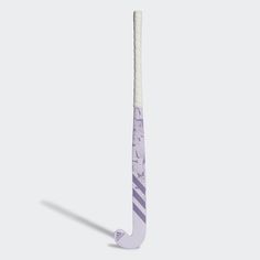 a purple and white baseball bat on a gray background