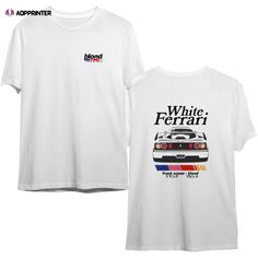 Frank Ocean Blond White Ferrar T Shirt White T-shirt For Music Festivals Streetwear, White Music-themed Crew Neck T-shirt, Music-themed White Tops With Letter Print, White Crew Neck T-shirt Band Merch, White Crew Neck Band Merch T-shirt, Short Sleeve Tops For Music Festivals With Logo Print, Graphic Tee With Logo For Music Festivals, White Fan Merchandise T-shirt For Summer, White Graphic T-shirt For Fan Merchandise