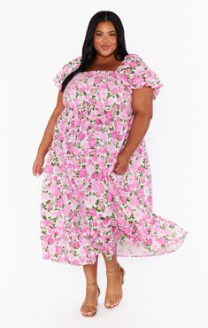 Check out Afternoon Tea Dress ~ Cottage Floral Pink. Get $10 off + free shipping with Club Mumu. Summer Dress Plus Size, Pink Plus Size, Vestidos Color Rosa, Sukienki Plus Size, Loungewear Dresses, Guest Attire, Puff Sleeve Dress, Plus Size Style, Curvy Dress