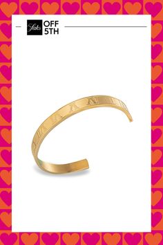 From The Luxe Collection. Stylish Cuff Bracelet Crafted From 18k Goldplated Titanium. 18k Goldplated Titanium Hollow Center Imported Size Diameter, About 2.5". Center Core - W Jewelry > Saks Off 5th. Eye Candy La. Promise Bracelet In Gold-toned Stainless Steel, Gold Stainless Steel Promise Bracelet, Timeless Adjustable Gold Cuff Bracelet, Timeless Metal Cuff Bracelet As Gift, Timeless Gold Plated Cuff Bracelet As Gift, Tarnish Resistant Gold Cuff Bracelet For Anniversary, Gold Tarnish-resistant Cuff Bracelet For Anniversary, Adjustable Tarnish-resistant Cuff Bracelet For Anniversary, Gold Engraved Cuff Jewelry