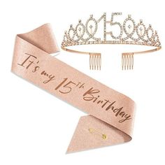 a tiara and ribbon with the words it's my 13th birthday