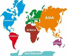 a world map with all the countries in different colors on it's sides, including africa, australia, south america, and asia