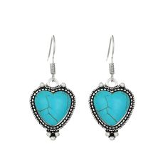 Material: Alloy Fashion Element: Round Style: INS Style Turquoise Heart Earrings, Silver Turquoise Earrings, Bling Earrings, Glass Drop Earrings, Love Shape, Turquoise Heart, Heart Drop Earrings, Moonstone Earrings, Cz Stud Earrings